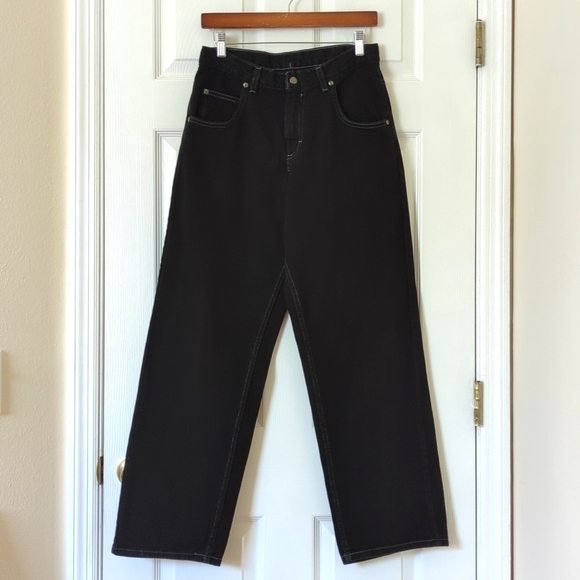 Lee 90's Vintage Classic High Waisted Relaxed Straight Leg Denim Jeans Black 16 - Picture 1 of 16